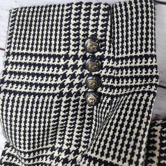 Vintage 1990s Lauren Ralph Lauren Blazer 12 Houndstooth Wool Silk Equestrian USA - Picture 7 of 13